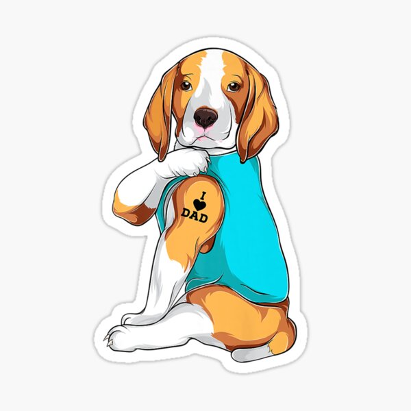 Beagle I Love Dad Tattoo Apparel Dog Dad