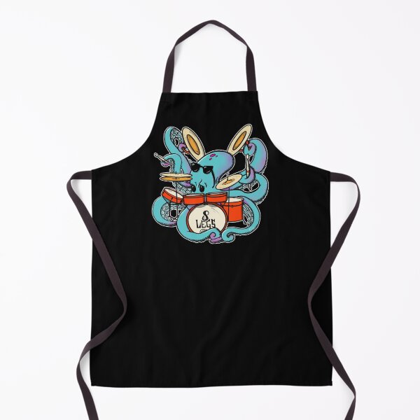 Item preview, Cartoon Octopus Drummer Drumming Aqua and Red designed and sold by ampheebian.