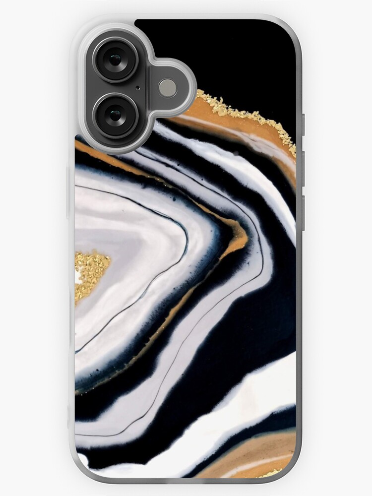 Navy Geode Resin Art iPhone Case