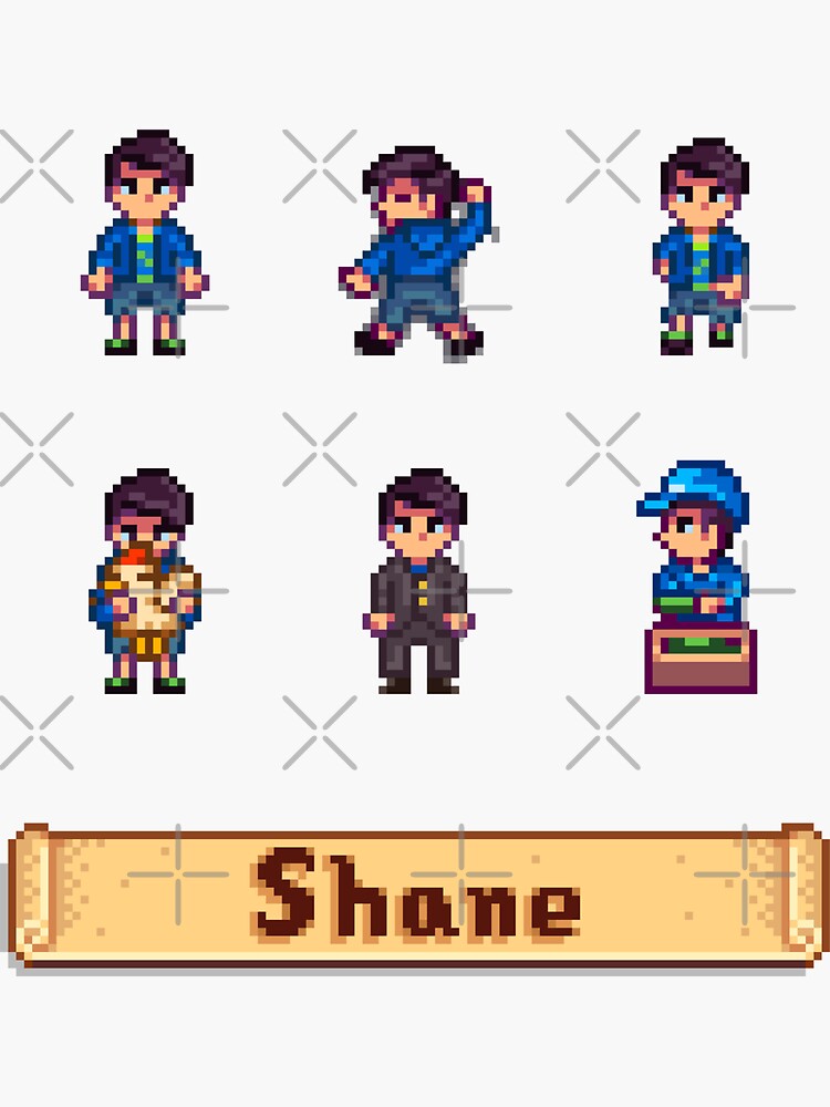 Stardew Valley Sprites Shane Sticker By Kathdvd Stardew Valley | The ...