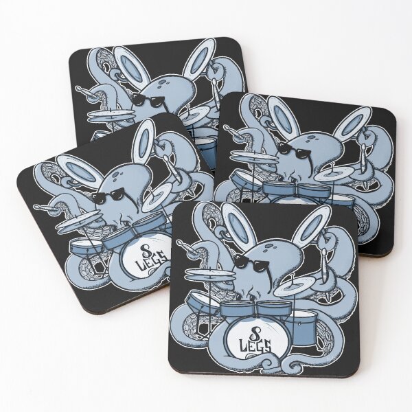 Item preview, Cartoon Octopus Drummer Drumming Cyanotype designed and sold by ampheebian.