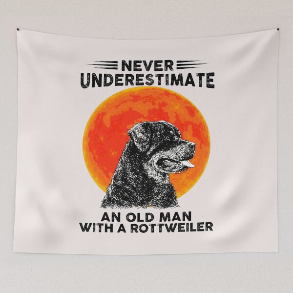 Item preview, Never Underestimate An Old Man With A Rottweiler Moon Halloween Dog Lover Gift designed and sold by DennisVon.