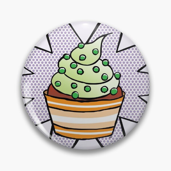 Artikelvorschau, Cupcake mit grünen Perlen (lila Hintergrund) entworfen und verkauft von FlyingDodo.