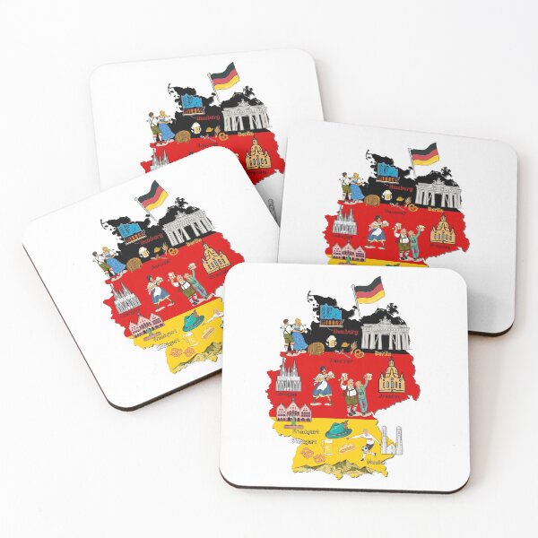Item preview, Germany Map, Oktoberfest, major cities and Landmarks Map of Germany with flag background designed and sold by mashmosh.