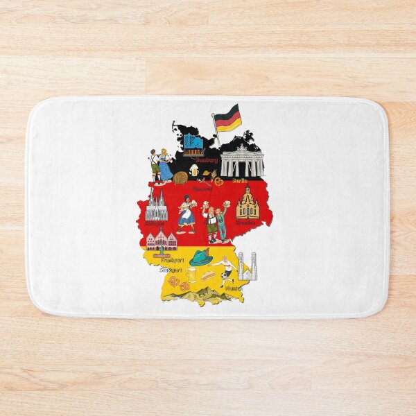 Item preview, Germany Map, Oktoberfest, major cities and Landmarks Map of Germany with flag background designed and sold by mashmosh.