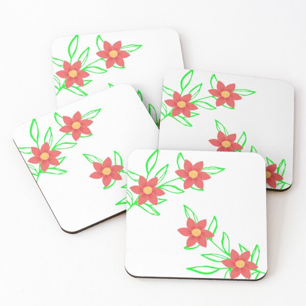 Item preview, Green Leaves And Pink Flowers Pattern designed and sold by ArtIsSixthSense.