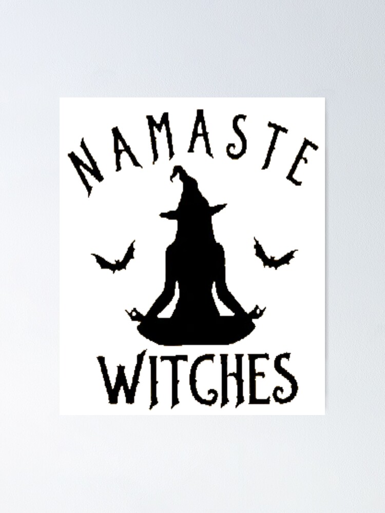 18x18 Halloween Women's Gift Yoga Namaste Witches Halloween Throw Pillow Multicolor