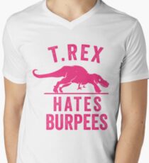 T Rex Hates Burpees Men's V-Neck T-Shirt