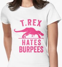 T Rex Hates Burpees T-shirt col V femme