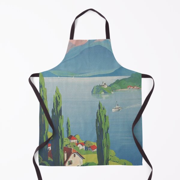Item preview, Lake Annecy, France Vintage Travel Poster designed and sold by vintagevivian.