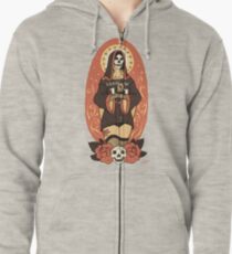 Sudadera con capucha y cremallera Santa Muerte