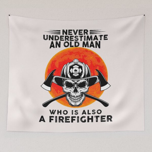 Item preview, Never Underestimate An Old Man Who Is Also A Firefighter Moon Halloween Gift designed and sold by DennisVon.