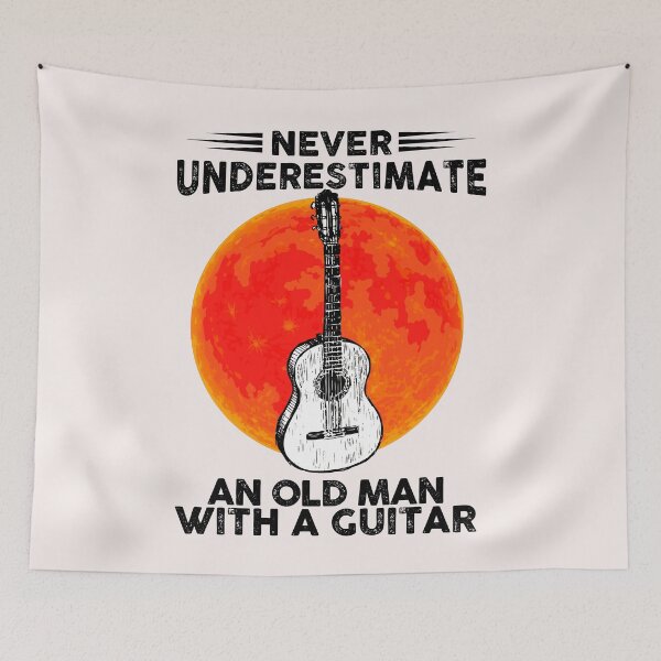 Item preview, Never Underestimate An Old Man With A Guitar Moon Halloween Gift designed and sold by DennisVon.