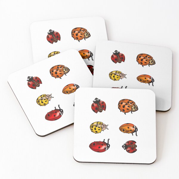 Item preview, Red, orange and yellow ladybugs -A group of lady bugs is called a loveliness - purple background designed and sold by Artonmytee.