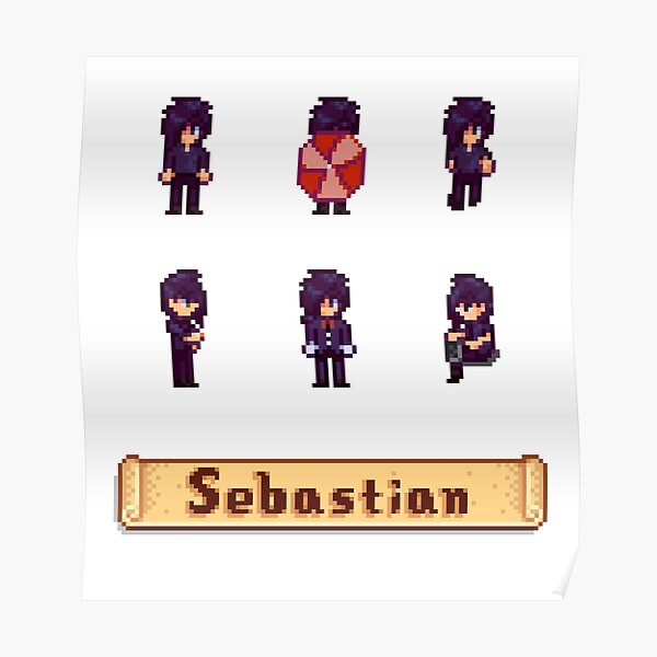 Stardew Valley Sprites Sebastian Poster By Kathdvd Redbubble