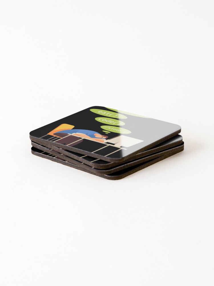 Thumbnail 4 of 5, Coasters (Set of 4), Eat Sleep Code Computer Science Programming design design designed and sold by Lisbob.