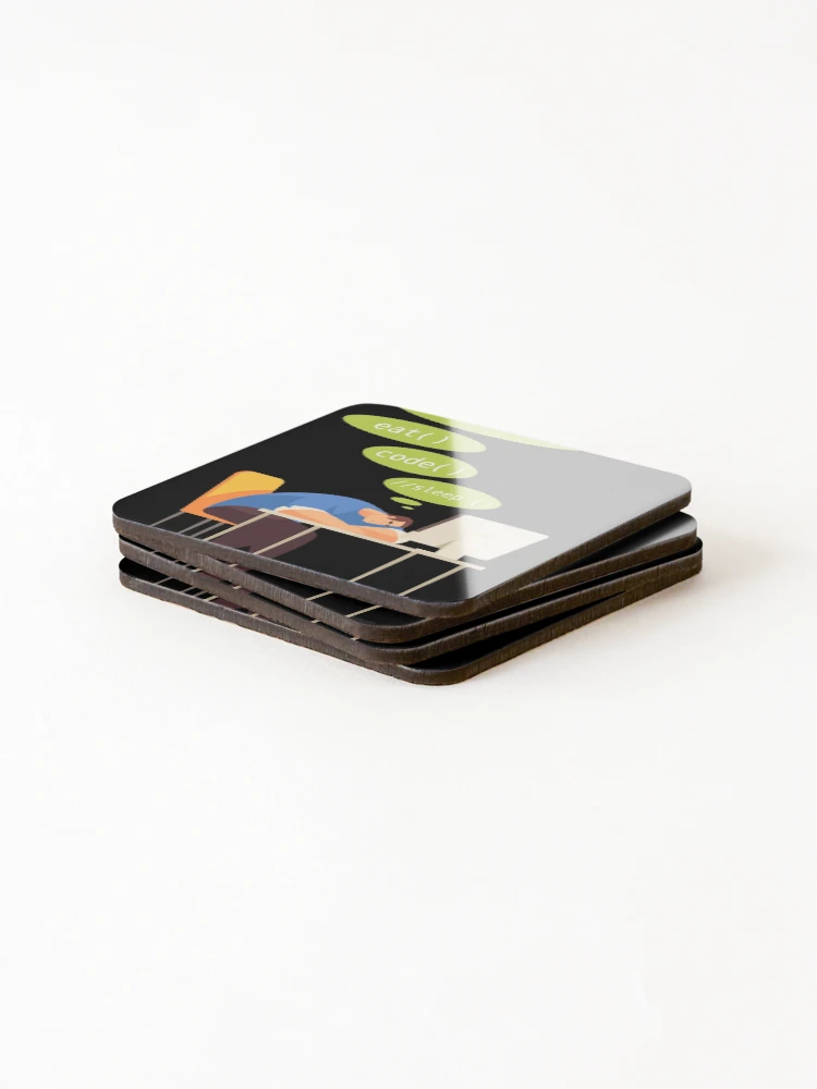 Thumbnail 4 of 5, Coasters (Set of 4), Eat Sleep Code Computer Science Programming design design designed and sold by Lisbob.