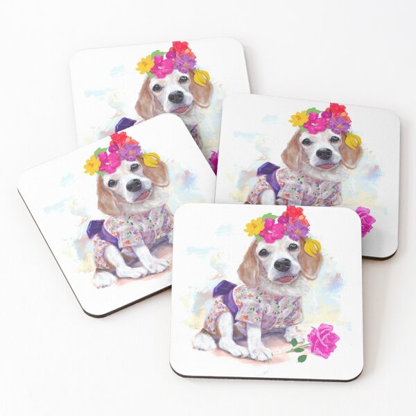 Item preview, Adorable beagle wear cute costumes, japan style, and chaplet designed and sold by hadkhanong.