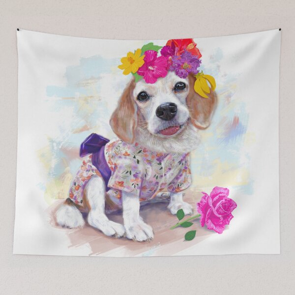 Item preview, Adorable beagle wear cute costumes, japan style, and chaplet designed and sold by hadkhanong.