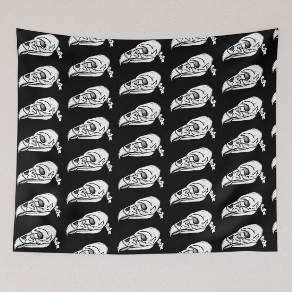 Item preview, bird skull black designed and sold by pixelcow333.