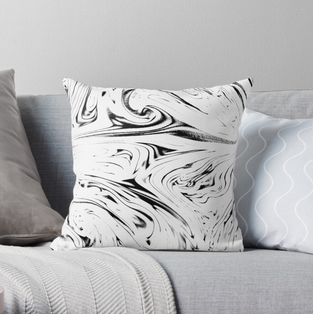 Multicolored unique everlasting pattern. Inspirational pouring art Throw Pillow