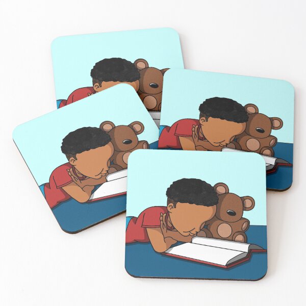 Item preview, Reading Kid - Black Child Reading With Teddy Bear designed and sold by CriBaby.