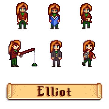 Artwork thumbnail, Stardew Valley Sprites - Elliot by kathdvd