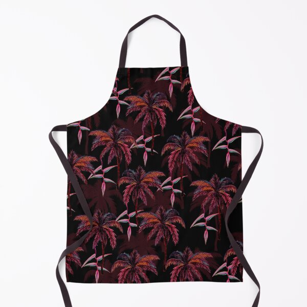 Item preview, Palm trees and heliconias on black designed and sold by varelagraphics.