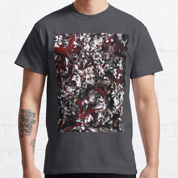 Delicate Spring Blossoms and Crimson Leaves Classic T-Shirt