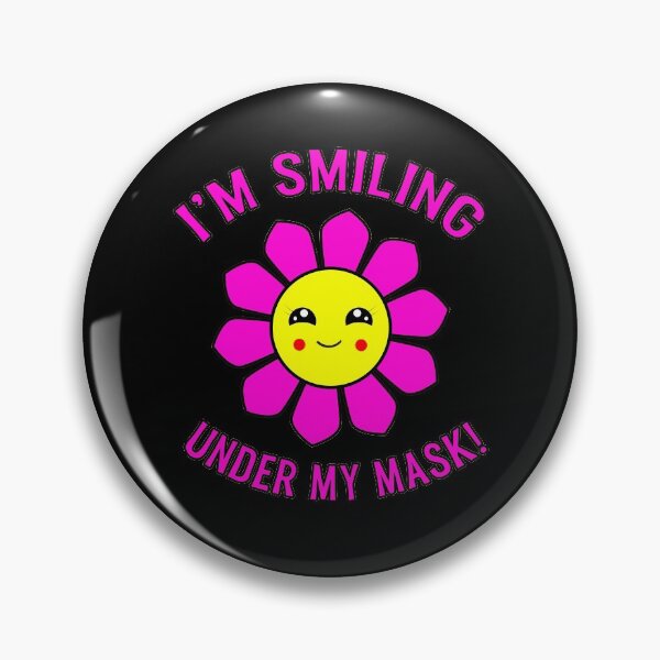 Item preview, I'm Smiling Under My Mask Pink Hippie Flower designed and sold by funnytshirtemp.