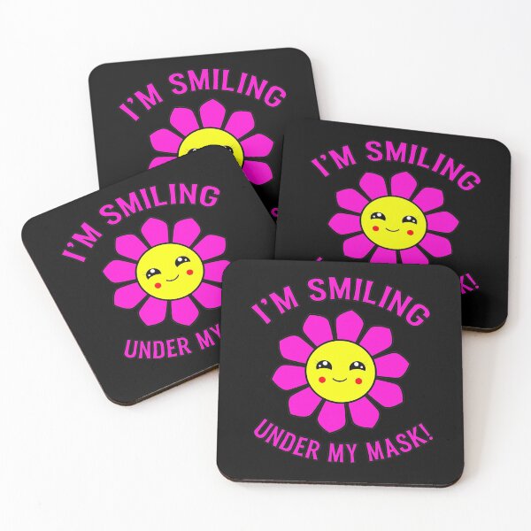 Item preview, I'm Smiling Under My Mask Pink Hippie Flower designed and sold by funnytshirtemp.