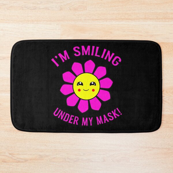 Item preview, I'm Smiling Under My Mask Pink Hippie Flower designed and sold by funnytshirtemp.