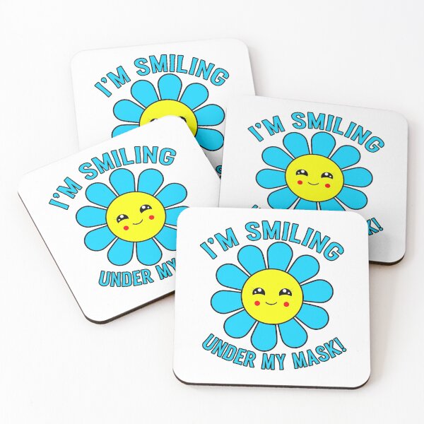 Item preview, I'm Smiling Under My Mask Blue Hippie Flower designed and sold by funnytshirtemp.