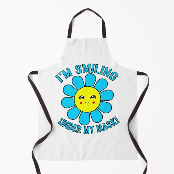 Item preview, I'm Smiling Under My Mask Blue Hippie Flower designed and sold by funnytshirtemp.