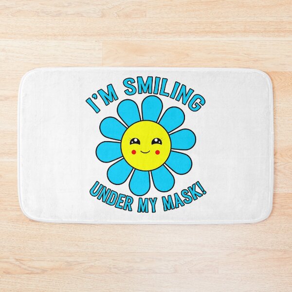 Item preview, I'm Smiling Under My Mask Blue Hippie Flower designed and sold by funnytshirtemp.