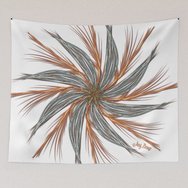 Item preview, Masculine Metallics form this wispy feathery flower design designed and sold by busyBeanz.