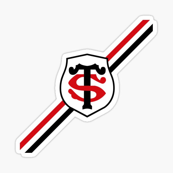 Stade Toulousain Rugby Black and red diagonal stripes Sticker