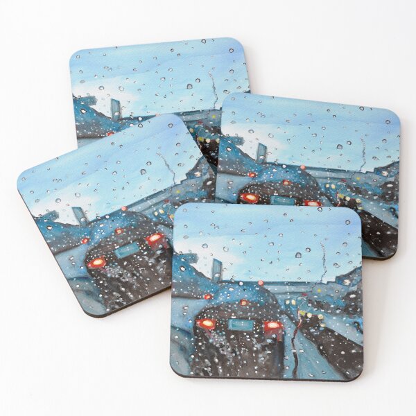 Item preview, Long drive on Highway romantic rainy painting designed and sold by artbymanjiri.