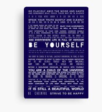 Navy Desiderata Canvas Print