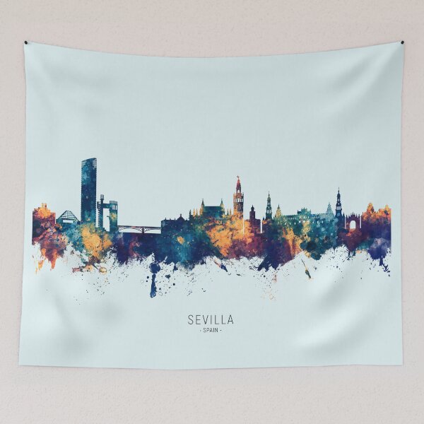 Item preview, Sevilla Spain Skyline designed and sold by ArtPrints.