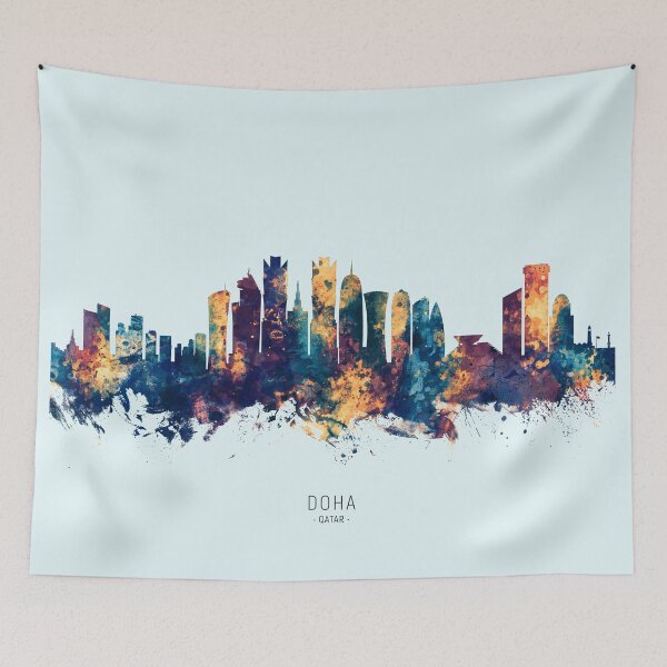 Item preview, Doha Qatar Skyline designed and sold by ArtPrints.