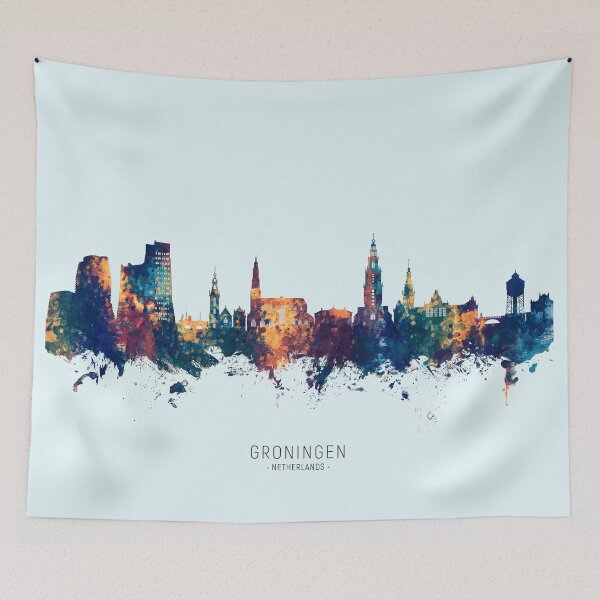 Item preview, Groningen The Netherlands Skyline designed and sold by ArtPrints.