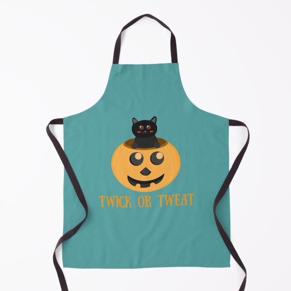 Item preview, Cute Halloween Cat in a pumpkin says twick or tweat designed and sold by twicetrader.
