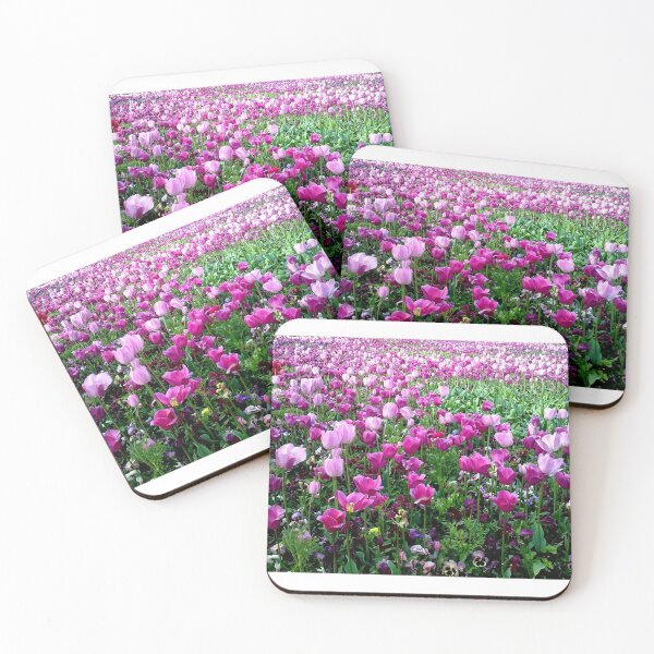 Item preview, Sea of pink and purple tulips and flowers designed and sold by HeatherPhn.