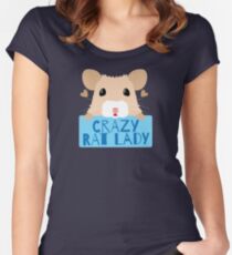 CUTE crazy rat lady (in cream colour) Women's Fitted Scoop T-Shirt