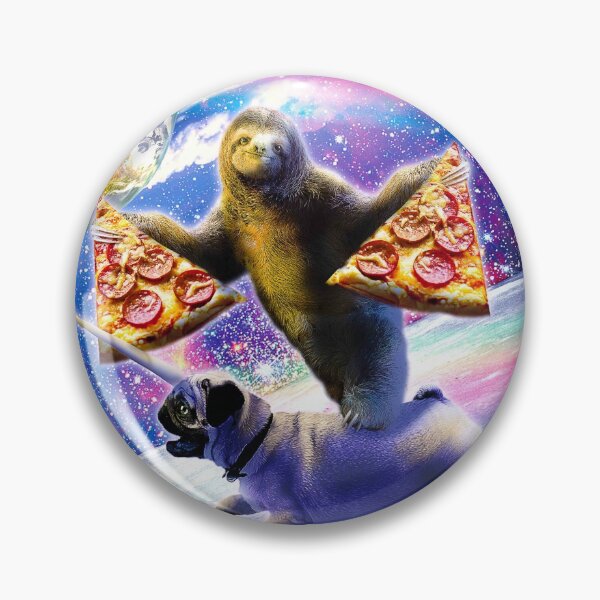 Artikelvorschau, Space Pizza Sloth On Pug Unicorn entworfen und verkauft von SkylerJHill.