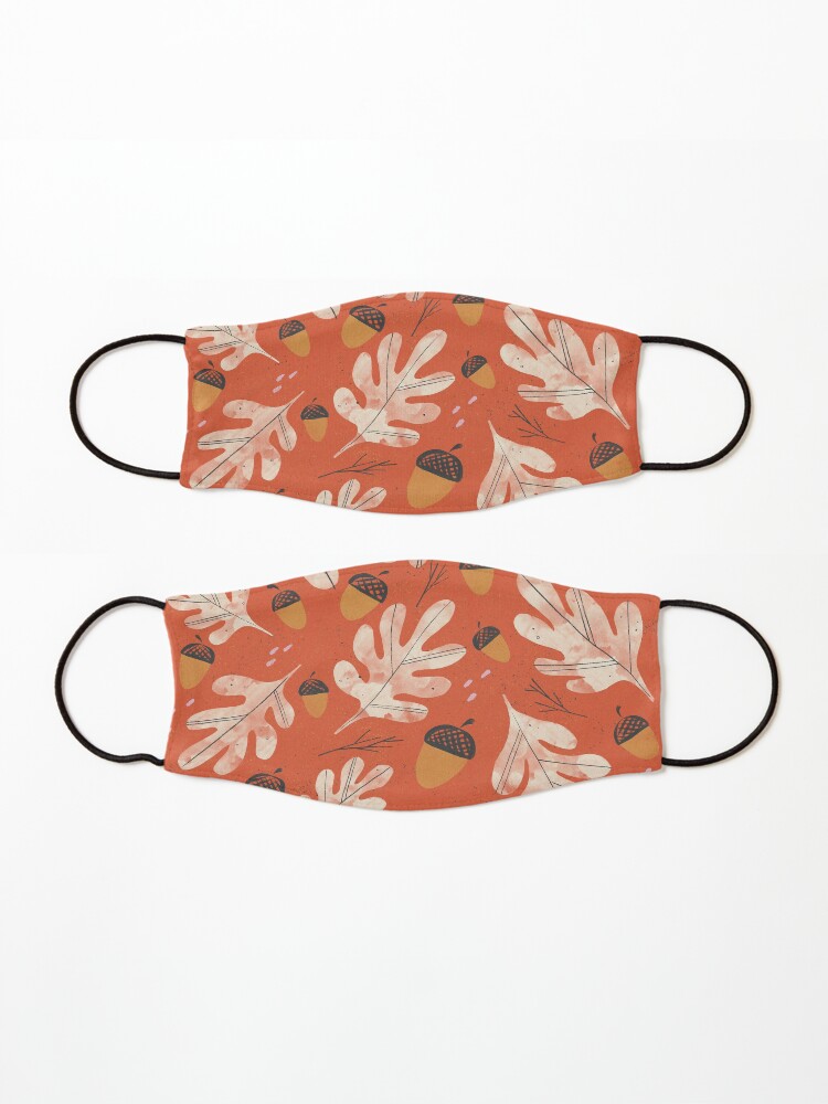 Alternate view of Vintage acorns and oak leaves pattern Mask