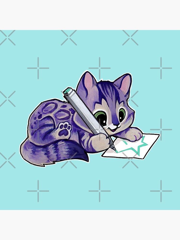 Purple drawing kitty by ArtOfBianca