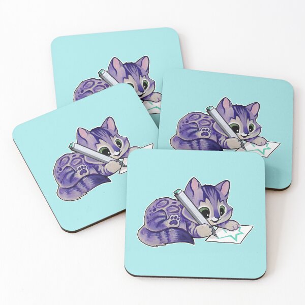 Item preview, Purple drawing kitty designed and sold by ArtOfBianca.