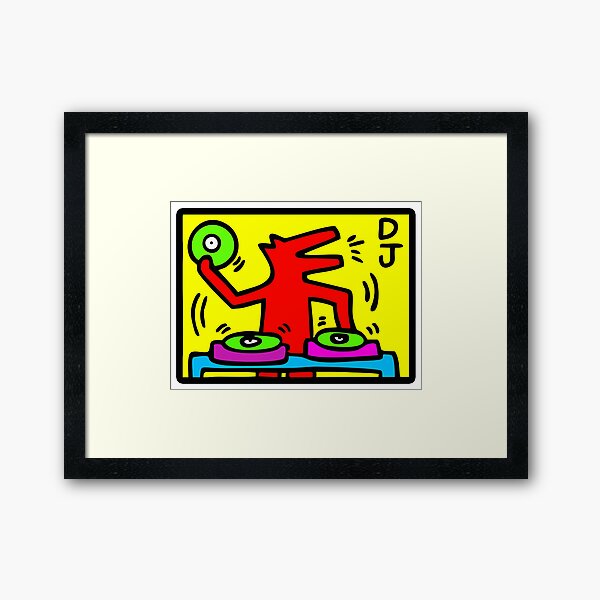 Keith Haring - DJ / 1988 / Talking Heads / Abstract / Pop Art Framed Art Print